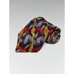 J. Garcia 100% Silk Tie Multicolor Abstract Paisley Neck Tie Mens Size 56X3.75”